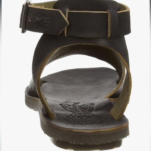 Fly London Black Leather Ankle Strap Sandals - Picture 5 of 13